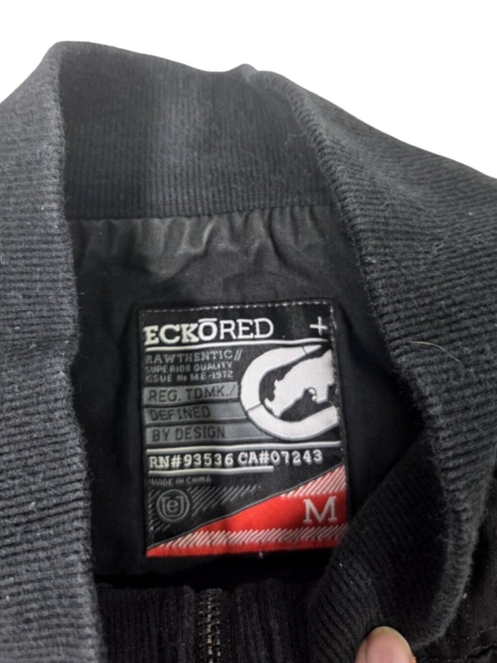 VTG Y2K Womens Ecko Unltd Cargo Utility Bomber Jacket Black Sz M Grunge Skater - Picture 3 of 6